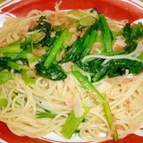 桜えびと小松菜の昆布茶パスタ